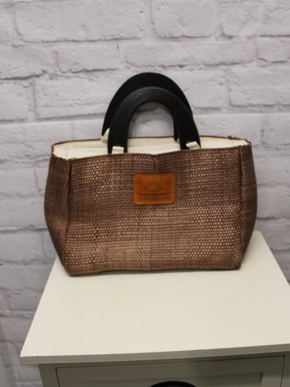 100% Henequen Woven Straw Tote Bag Handcrafted in Mexico